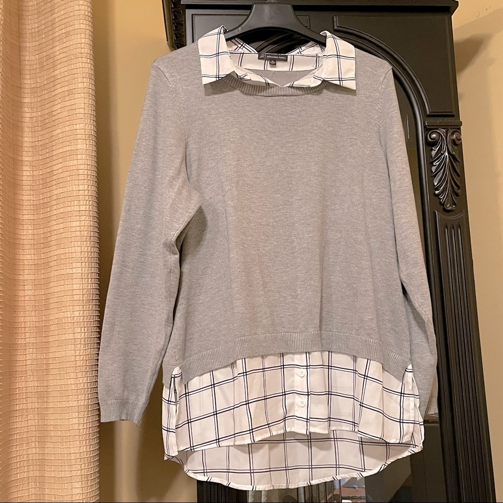 Adrianna Papell Mock Layered Sweater, Size XL